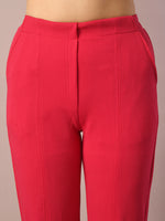 Thumbnail for Myshka Women's Pink Solid Party Parallel Trousers - Distacart
