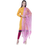 Thumbnail for A R Silk Women's Mirror Work Orgenza Cotton Rose Pink Dupattas and Chunnis