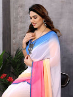Thumbnail for Partywear Designer Multi Georgette Fancy Saree - Satrangi - Distacart