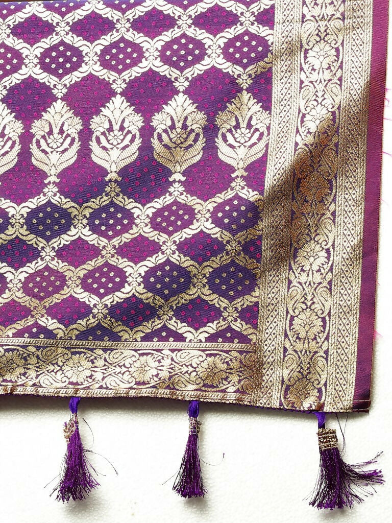 Vastranavya Pink Soft Patola Silk With Meenakari Weaving Motifs And Rich Zari Weaving Pallu Saree With Matching Blouse Fabric - Distacart