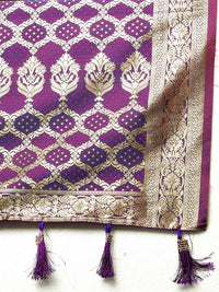 Thumbnail for Vastranavya Pink Soft Patola Silk With Meenakari Weaving Motifs And Rich Zari Weaving Pallu Saree With Matching Blouse Fabric - Distacart