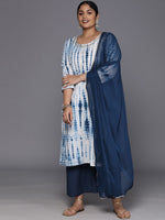 Thumbnail for Sztori Women Leheriya Printed Pure Cotton Straight Kurta & Palazzos With Dupatta - Distacart