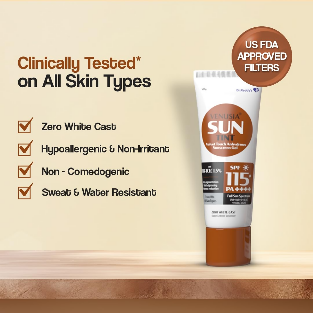 Venusia Sun Tinted Sunscreen Gel SPF 115 - Distacart