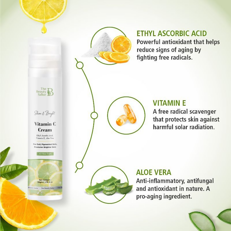 The Beauty Sailor Shine & Bright Vitamin C Cream For All Skin Types - Distacart