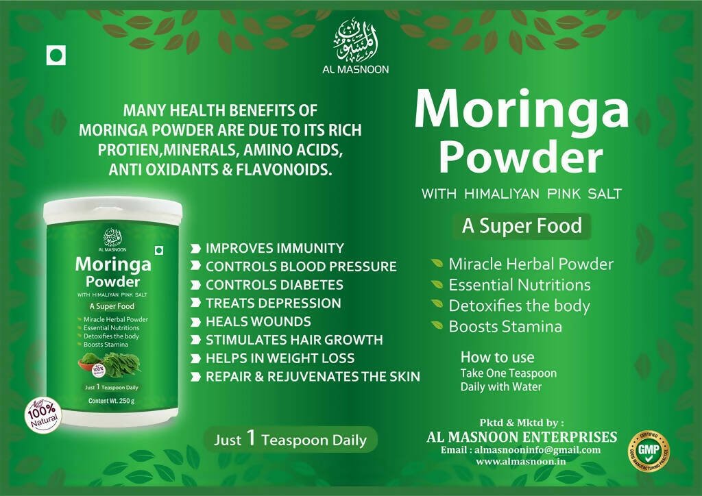Al Masnoon Moringa Powder With Himalayan Pink Salt - Distacart