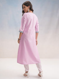 Thumbnail for Vishudh Floral Embroidered A-Line Kurta