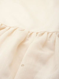 Thumbnail for Ahalyaa Women Cream-Coloured Chanderi Ethnic Print Tunic