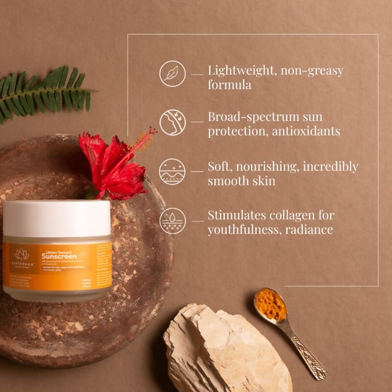 Earthraga Ubtan + Turmeric SPF 50 Matte Sunscreen - Distacart