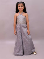 Thumbnail for Lil Drama Mehfil Grey Stylish Jumpsuit For Girls