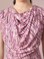 Thumbnail for Myshka Women's Multi Printed Cowl Neck Bodycon Party Dress - Distacart