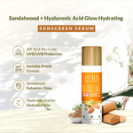 Thumbnail for Lotus Botanicals Sandalwood & Hyaluronic Acid Glow and Hydrating Sunscreen Serum, SPF 50+, PA+++ - Distacart