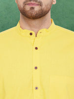 Thumbnail for Even Apparels Men's Pure Cotton Yellow Kurta - Distacart