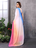 Thumbnail for Partywear Designer Multi Georgette Fancy Saree - Satrangi - Distacart