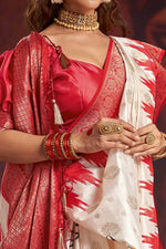 Thumbnail for Joban Fashion Off White Silk Blend Garad Saree