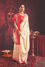 Thumbnail for Joban Fashion Silk Blend Off White Color Garad Saree