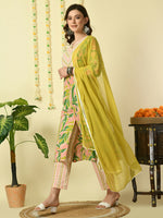 Thumbnail for Myshka Women's Multi Pure Cotton Kurta & Palazzos With Dupatta Party Sets - Distacart