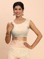 Thumbnail for Astita Linen Cotton Off White Saree