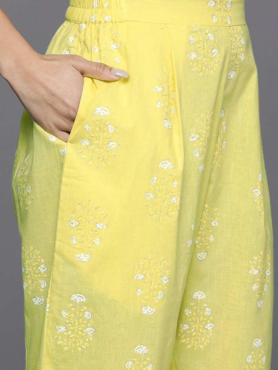Ahalyaa Women's Traditional wear Kurta Set - Yellow - Distacart