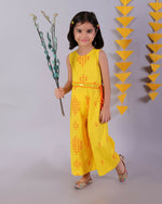 Thumbnail for Lil Drama Marigold Magic Girls Yellow Embroidered Jumpsuit - Distacart
