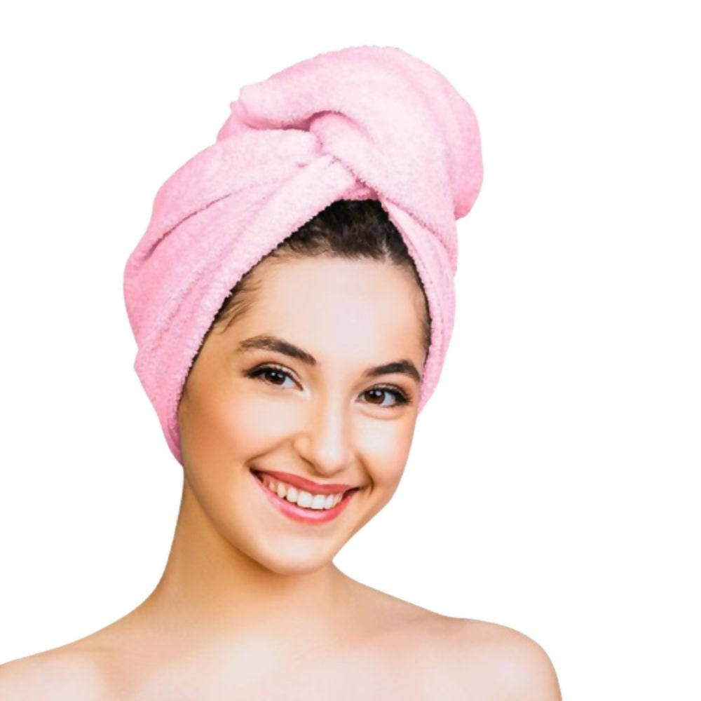 Nykaa Naturals Microfiber Hair Wrap for Frizz Free & Shiny Hair - Pink - Distacart
