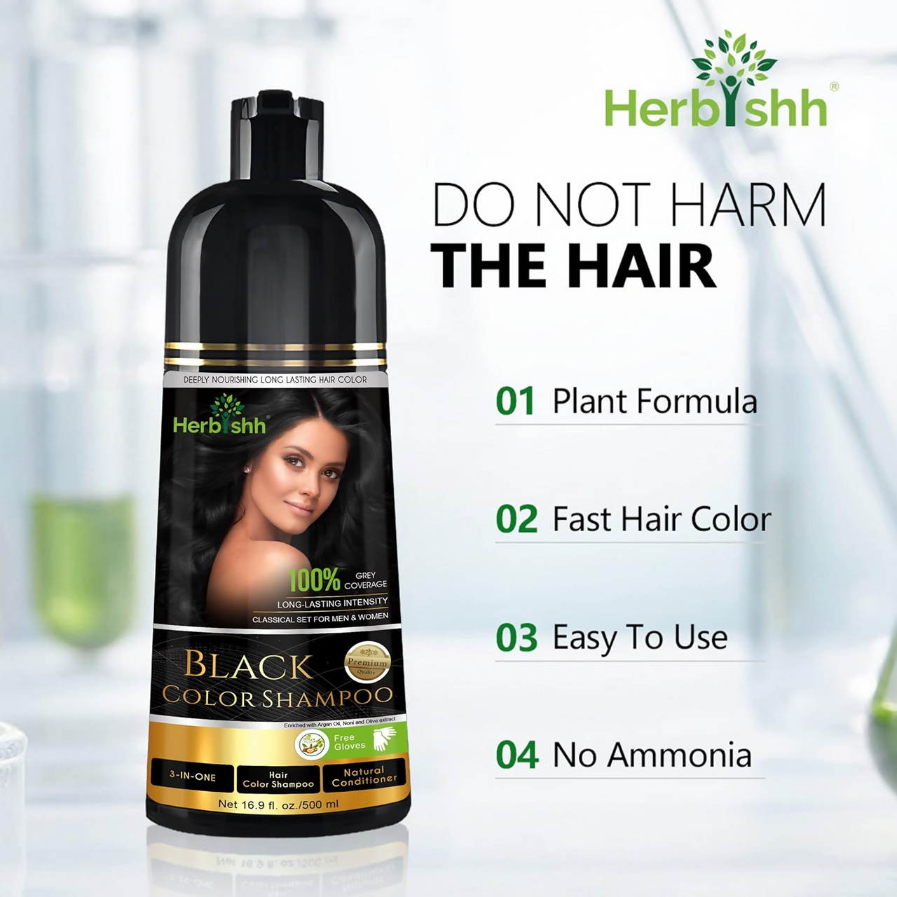 Herbishh Black Hair Color Shampoo - Distacart