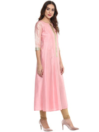 Thumbnail for Ahalyaa Women's Pink Poly Silk Kurta