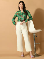 Thumbnail for Myshka Women's Multi Satin Printed Smart Shirt - Distacart