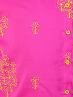 Thumbnail for Lil Drama Janmashtami Pink Boys Cotton Kurta and White Dhoti Ethnic Set - Distacart