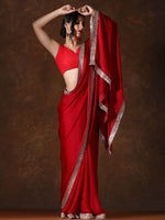 Thumbnail for Mitera Beads and Stones Pure Chiffon Saree - Distacart