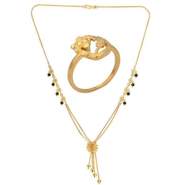 AanyaCentric Gold-plated Mangalsutra & Ring Set - Distacart