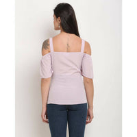 Thumbnail for Aastha Fashion Women's Light Purple Polyester Solid Casual Top - Distacart