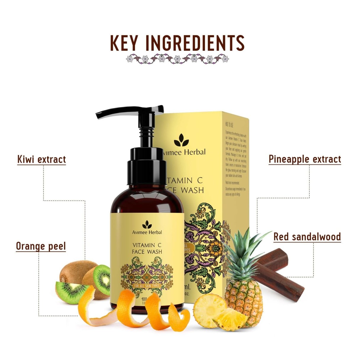 Avimee Herbal Vitamin C Face Wash - Distacart