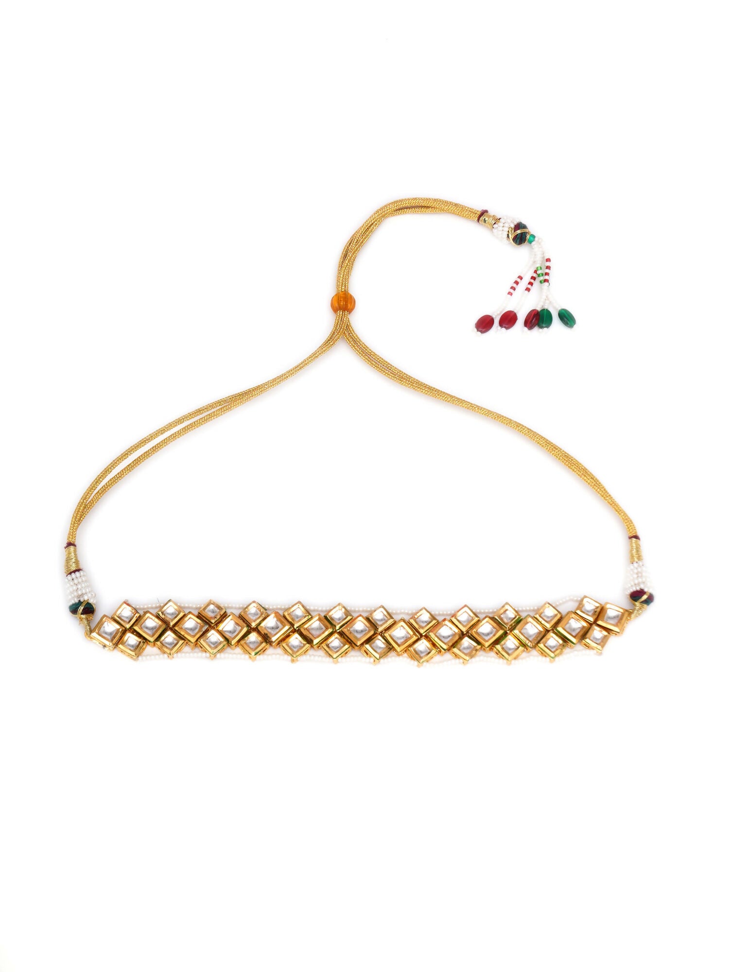 Kundan & Pearl Neckpiece (Gold) - Ruby Raang - Distacart