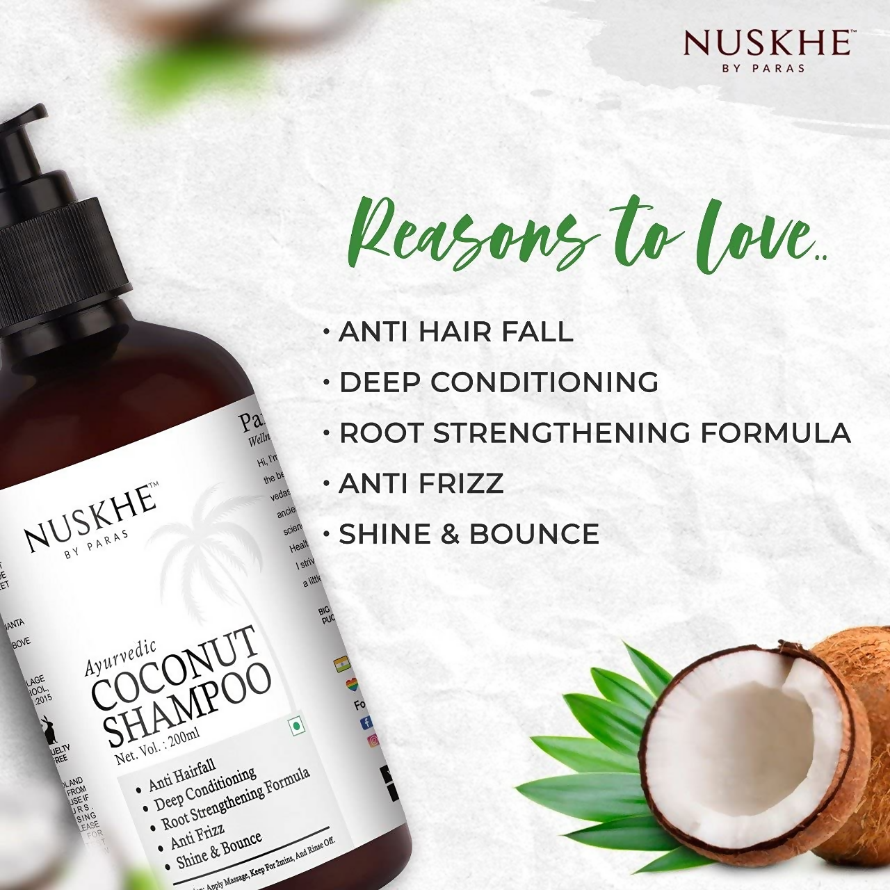 Nuskhe By Paras Ayurvedic Coconut Shampoo - Distacart