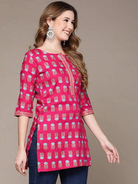 Thumbnail for Anubhutee Pink Ethnic Motifs Printed Kurti - Distacart