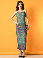 Thumbnail for Myshka Women's Multi Printed Party Dress - Distacart