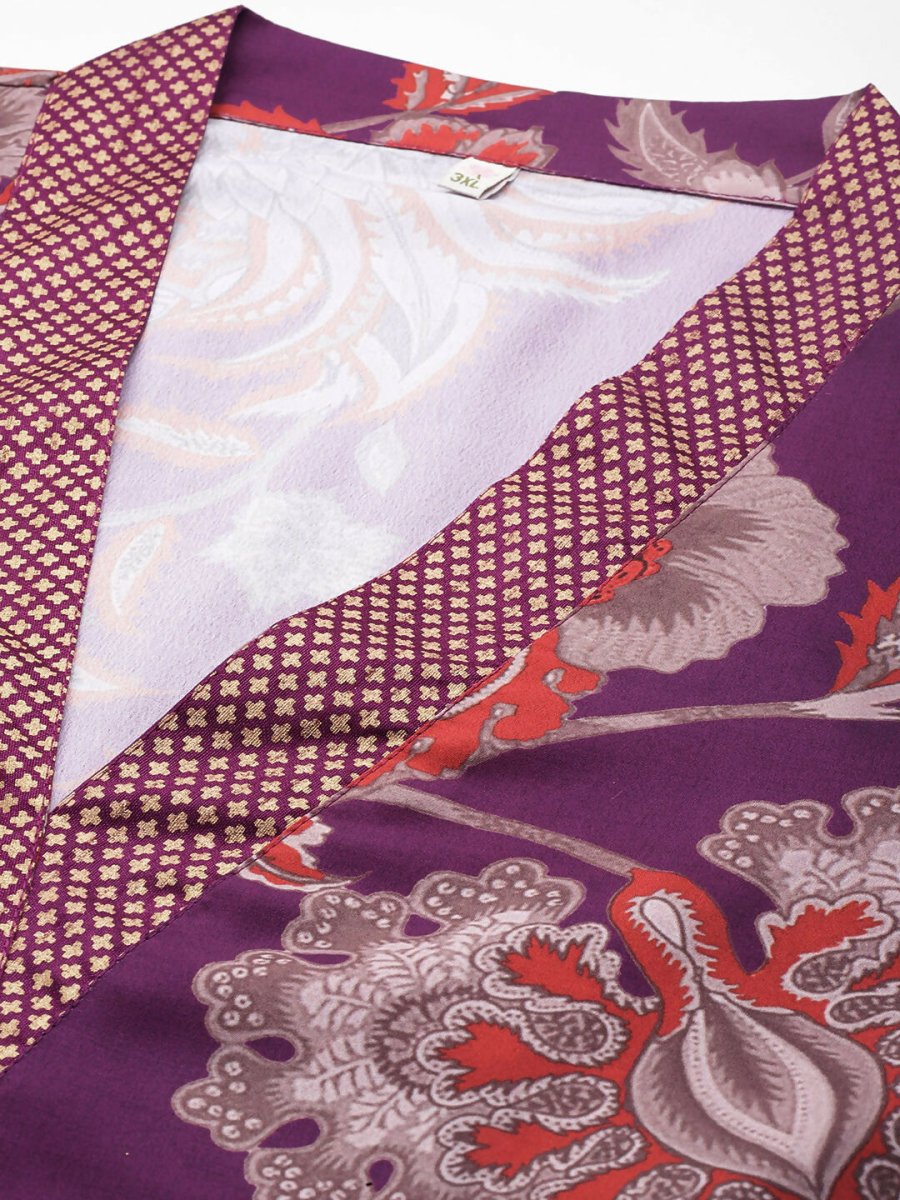 Ahalyaa Women's Traditional wear Kurta Set - Purple - Distacart