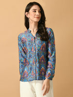 Thumbnail for Myshka Women's Multi Satin Printed Smart Shirt - Distacart