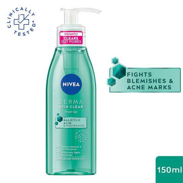 Nivea Derma Skin Clear Face Wash Gel - Distacart