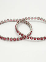 Thumbnail for NVR Women's Set of 2 Pink CZ Stone-Studded Handcrafted Bangles - Distacart