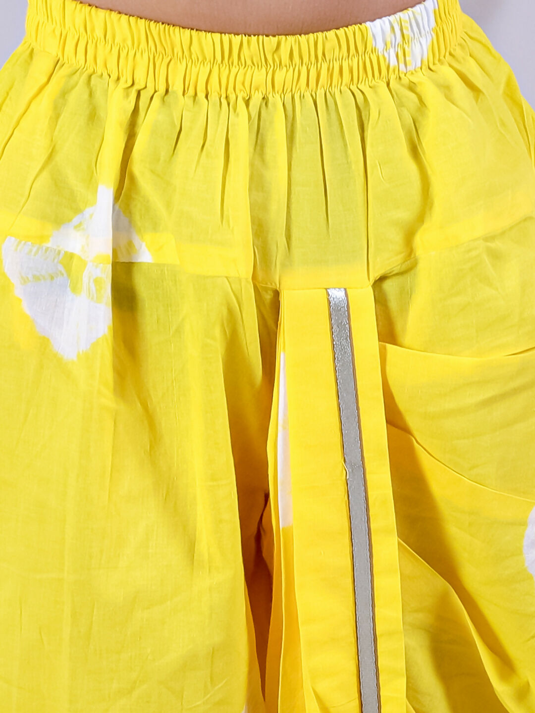 Lil Drama Janmashtami White Boys Cotton Kurta and Yellow Dhoti Ethnic Set - Distacart