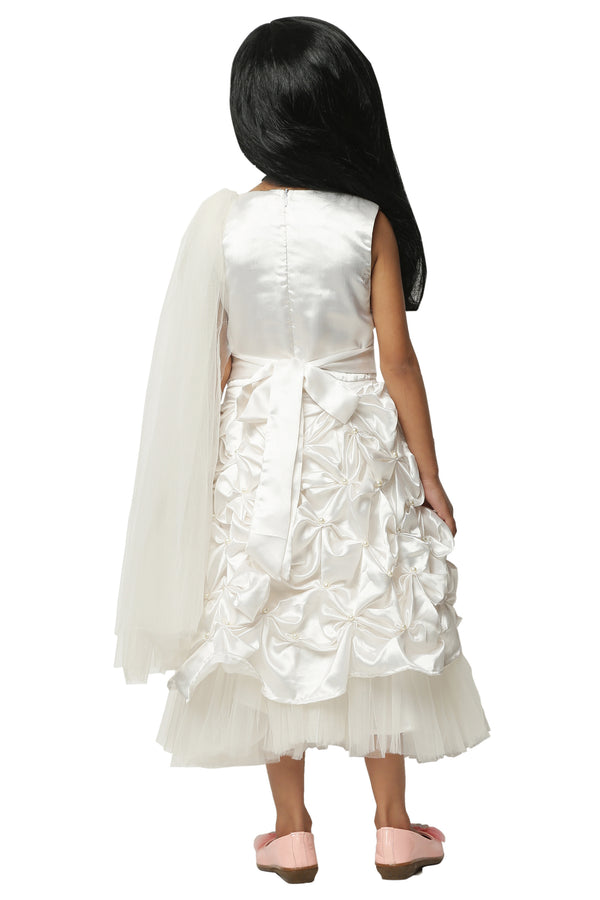 Asmaani Kids Party Wear Stylish Dresses, Perfect for Parties, Functions & Vacations - White