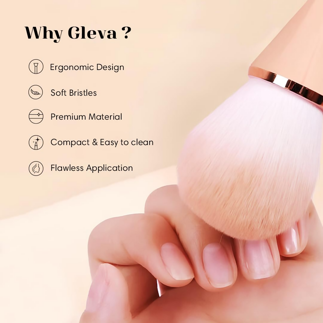 Gleva Multipurpose Professional Powder & Blush Cheek Brush - Black Loose Powder Brush - Distacart