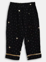 Thumbnail for Ahalyaa Black Crepe Kids Kurta Pants With Dupatta For Girls - Distacart