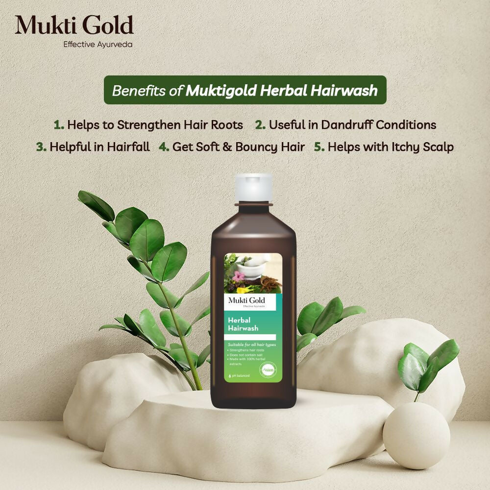 Axiom Mukti Gold Herbal Hair Wash (Flip Top) - Distacart
