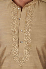 Thumbnail for Bluesaanchi Men's Handloom Embroidered Ecru Kurta Set - Distacart