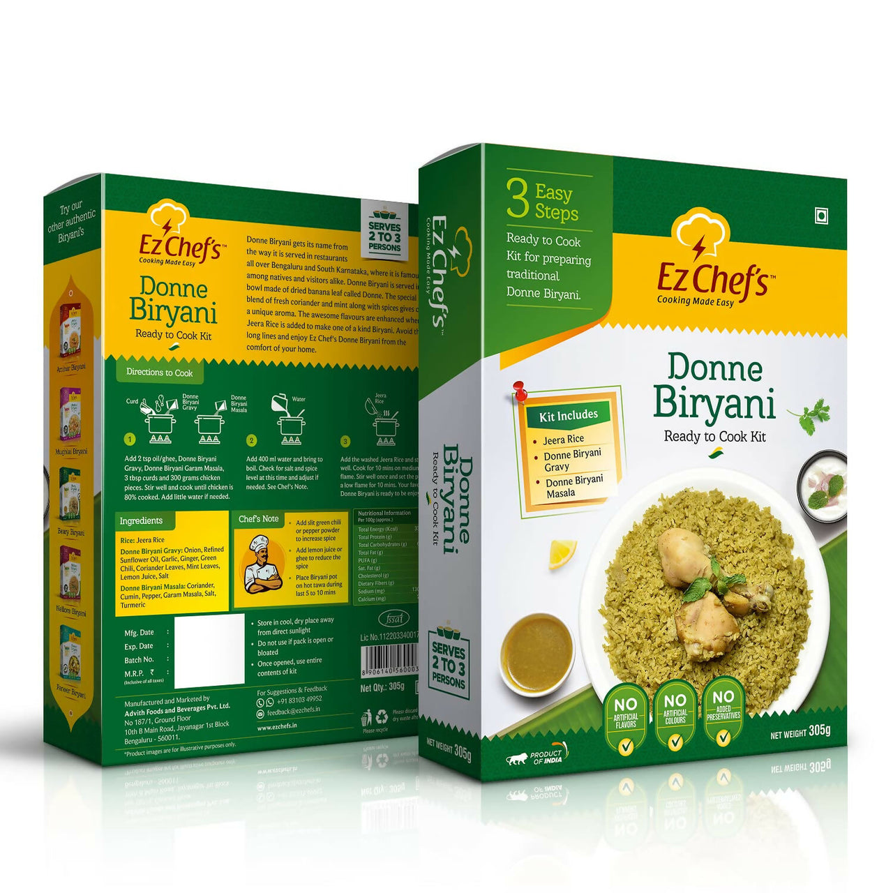 Ez Chef's Donne Biryani Kit - Bangalore's Famous Biryani - Distacart