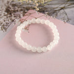 Thumbnail for NVR Men & Women White Marbel Crystal Elasticated Bracelet - Distacart