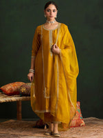 Thumbnail for Indo Era Women Embroidered Regular Sequinned Kurta with Trousers & With Dupatta