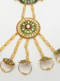 Thumbnail for NVR Women's Gold-Plated CZ Stone-Studded Handcrafted Ring Bracelet